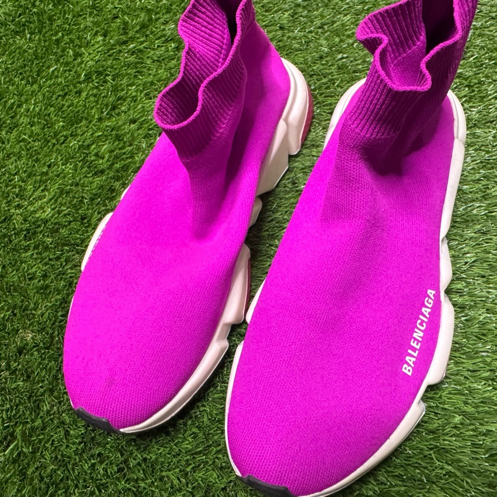 Balenciaga Pink Sock Sneakers with Knit Upper